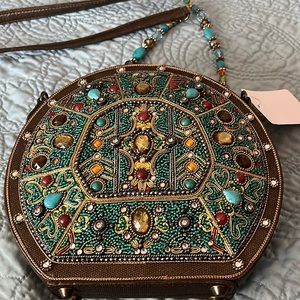 Mary Frances turquoise beaded purse new with tags